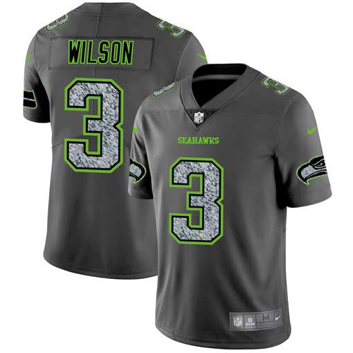 Men Seattle Seahawks #3 Wilson Nike Teams Gray Fashion Static Limited NFL Jerseys->seattle seahawks->NFL Jersey